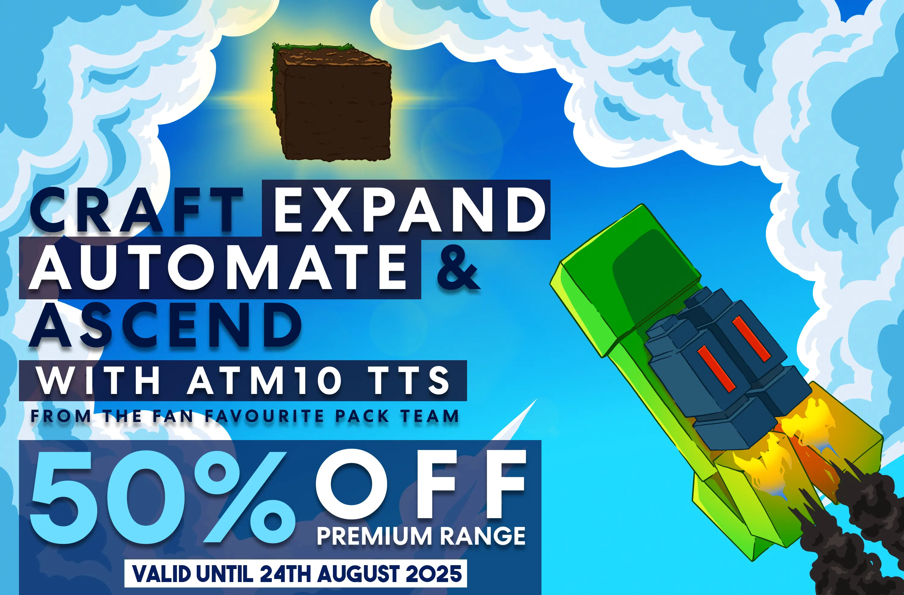 50% off promotional art, valid until the 24th August 2025